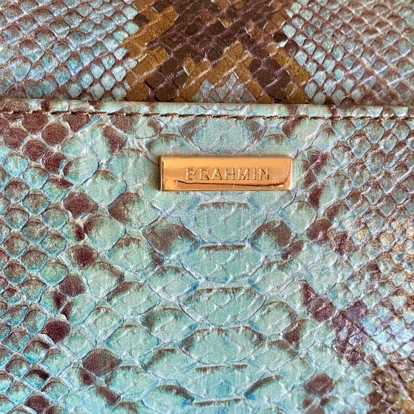 5⭐️SELLER! BRAHMIN 
NWT ($415)🌵Turquoise Stone Tecoma Dayan Satchel MAGNIFICENT! - Picture 7 of 14